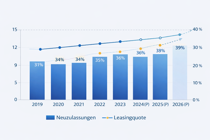 Entwicklung Neuzulassungen und Leasinganteil